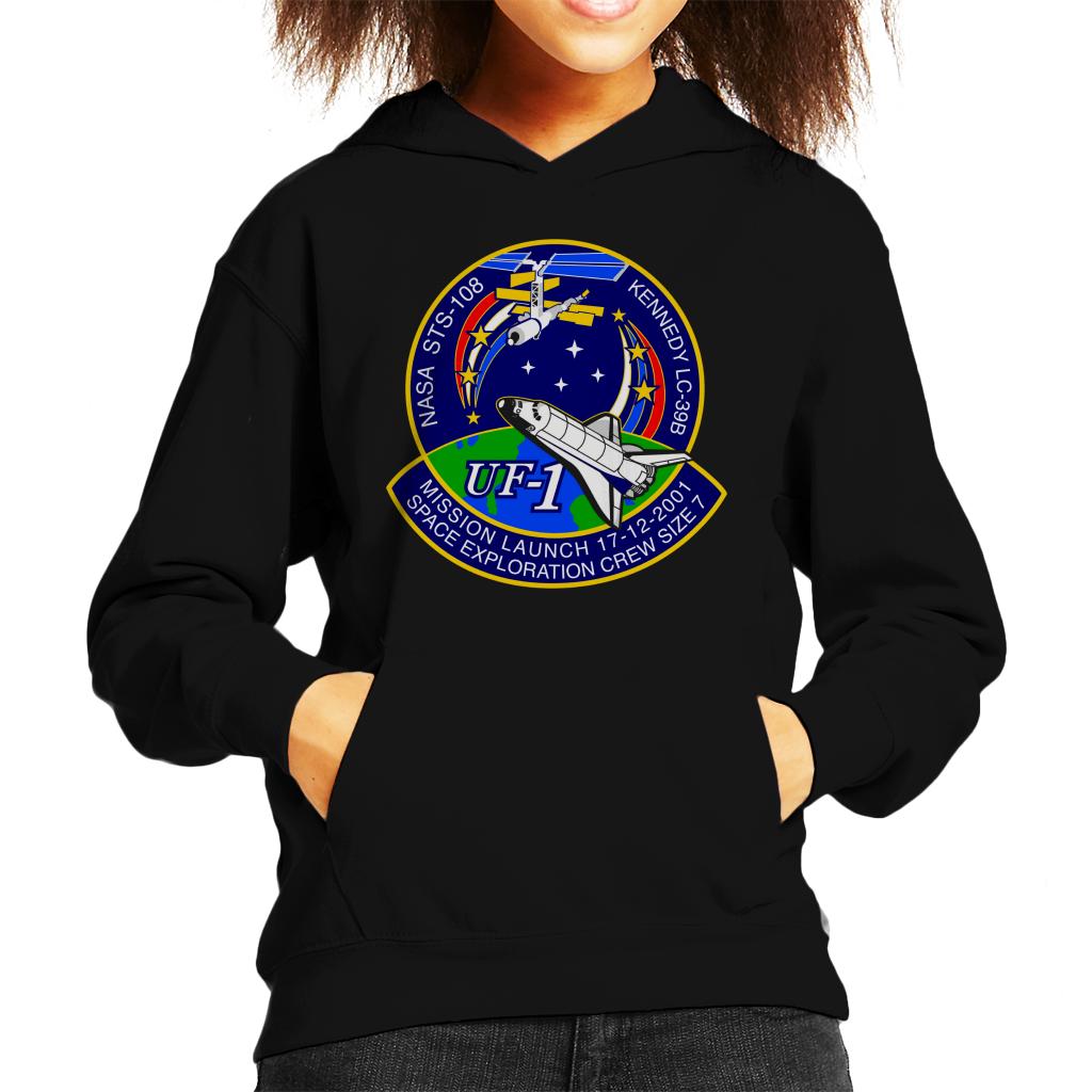 NASA STS 108 Endeavour Crew Badge Kids Hooded Sweatshirt-ALL + EVERY