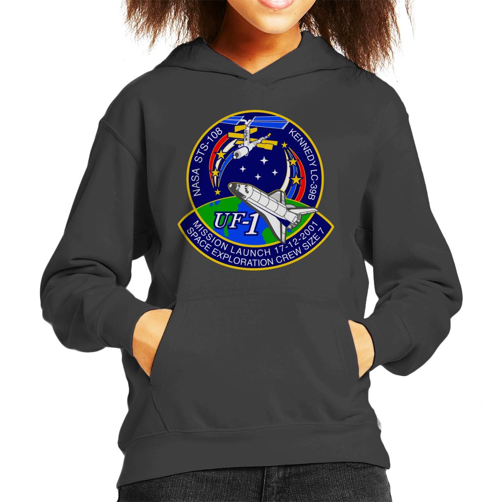 NASA STS 108 Endeavour Crew Badge Kids Hooded Sweatshirt-ALL + EVERY