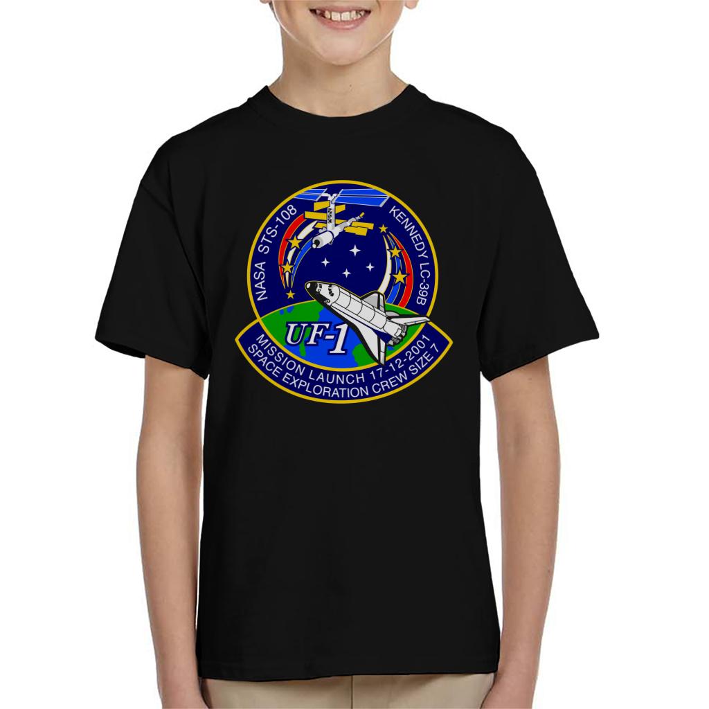 NASA STS 108 Endeavour Crew Badge Kids T-Shirt-ALL + EVERY