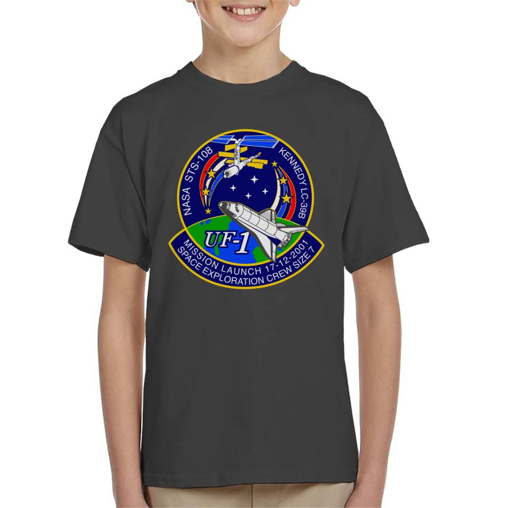 NASA STS 108 Endeavour Crew Badge Kids T-Shirt-ALL + EVERY