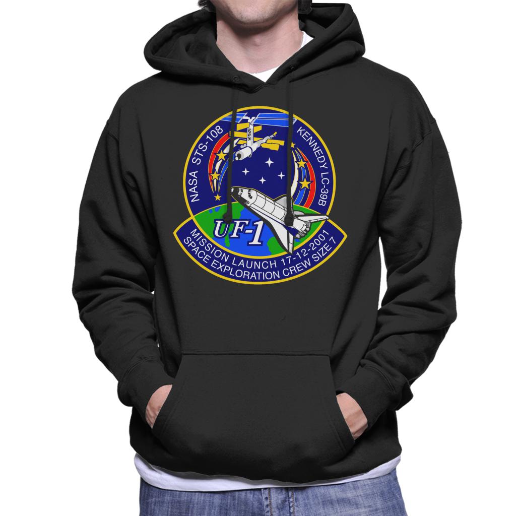 NASA STS 108 Endeavour Crew Badge Men's Hooded Sweatshirt-ALL + EVERY