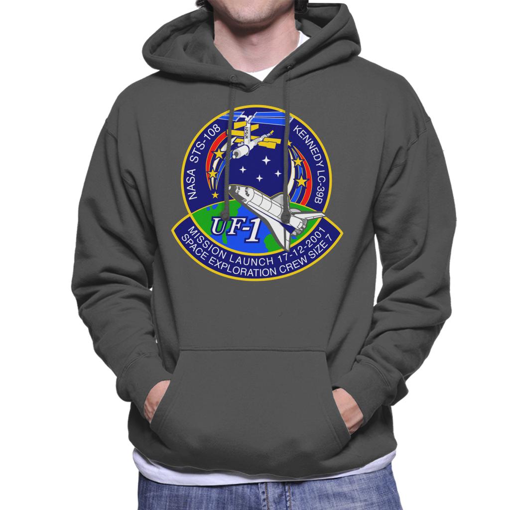 NASA STS 108 Endeavour Crew Badge Men's Hooded Sweatshirt-ALL + EVERY