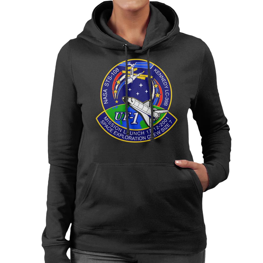 NASA STS 108 Endeavour Crew Badge Women's Hooded Sweatshirt-ALL + EVERY