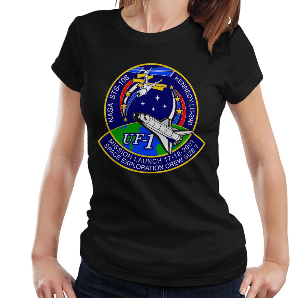 NASA STS 108 Endeavour Crew Badge Women's T-Shirt-ALL + EVERY