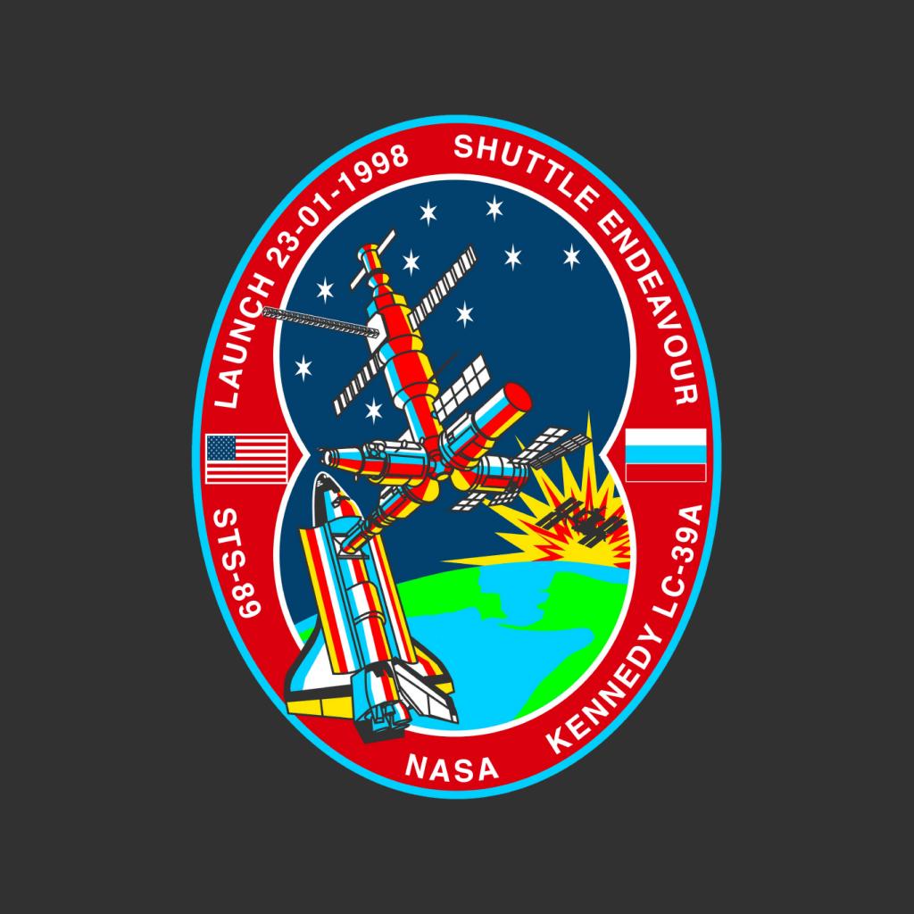 NASA STS 89 Endeavour MIR Space Station Badge Kids Sweatshirt-ALL + EVERY
