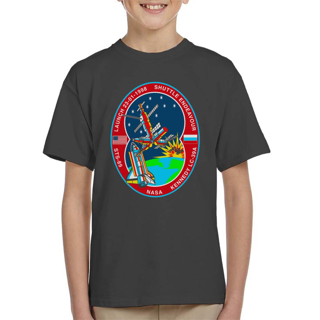 NASA STS 89 Endeavour MIR Space Station Badge Kids T-Shirt-ALL + EVERY