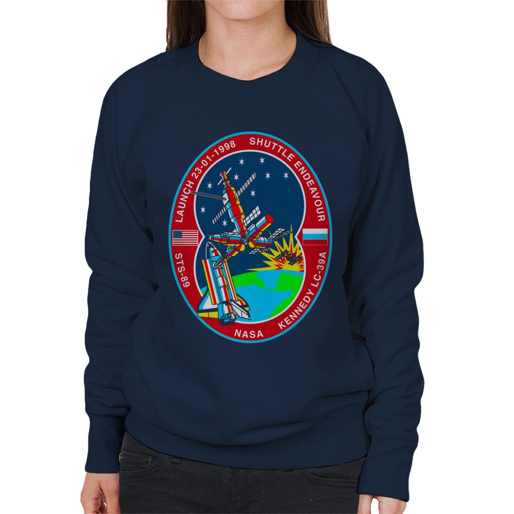 NASA STS 89 Endeavour MIR Space Station Badge Women's Sweatshirt-ALL + EVERY