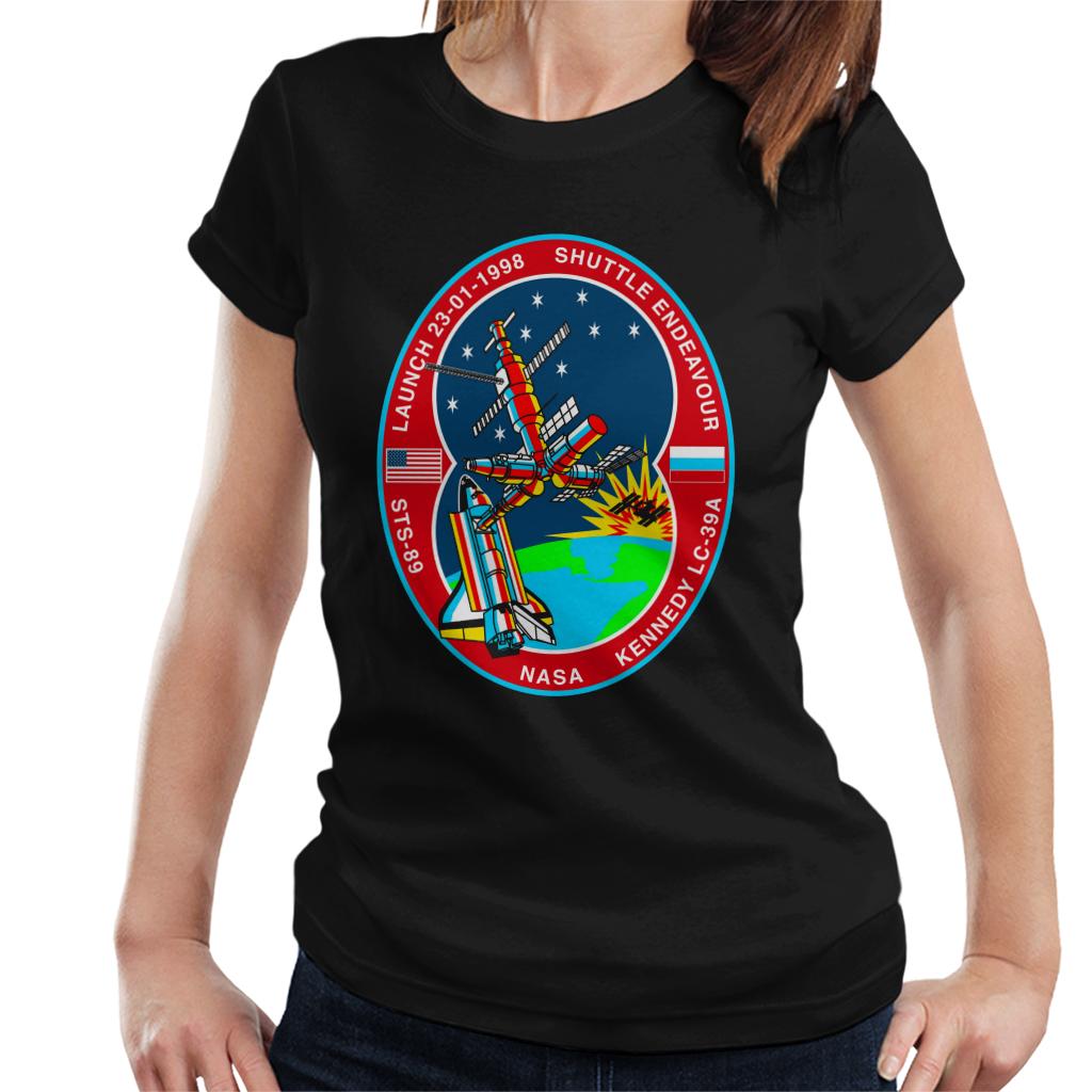 NASA STS 89 Endeavour MIR Space Station Badge Women's T-Shirt-ALL + EVERY