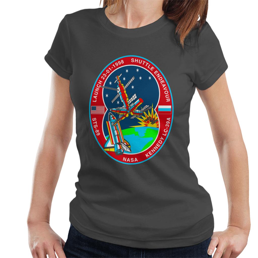 NASA STS 89 Endeavour MIR Space Station Badge Women's T-Shirt-ALL + EVERY