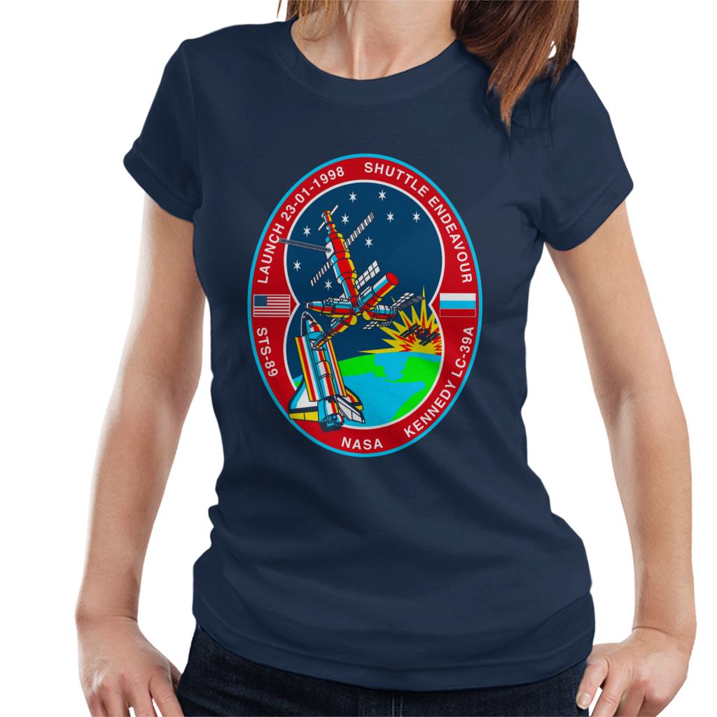 NASA STS 89 Endeavour MIR Space Station Badge Women's T-Shirt-ALL + EVERY