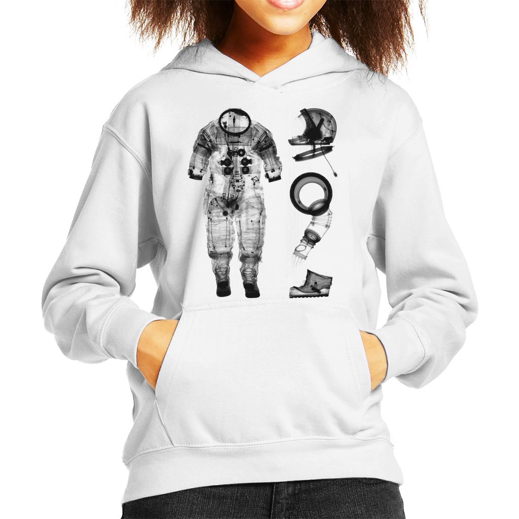 NASA Apollo 14 A7 L Pressure Suit Negative X Ray Kids Hooded Sweatshirt-ALL + EVERY