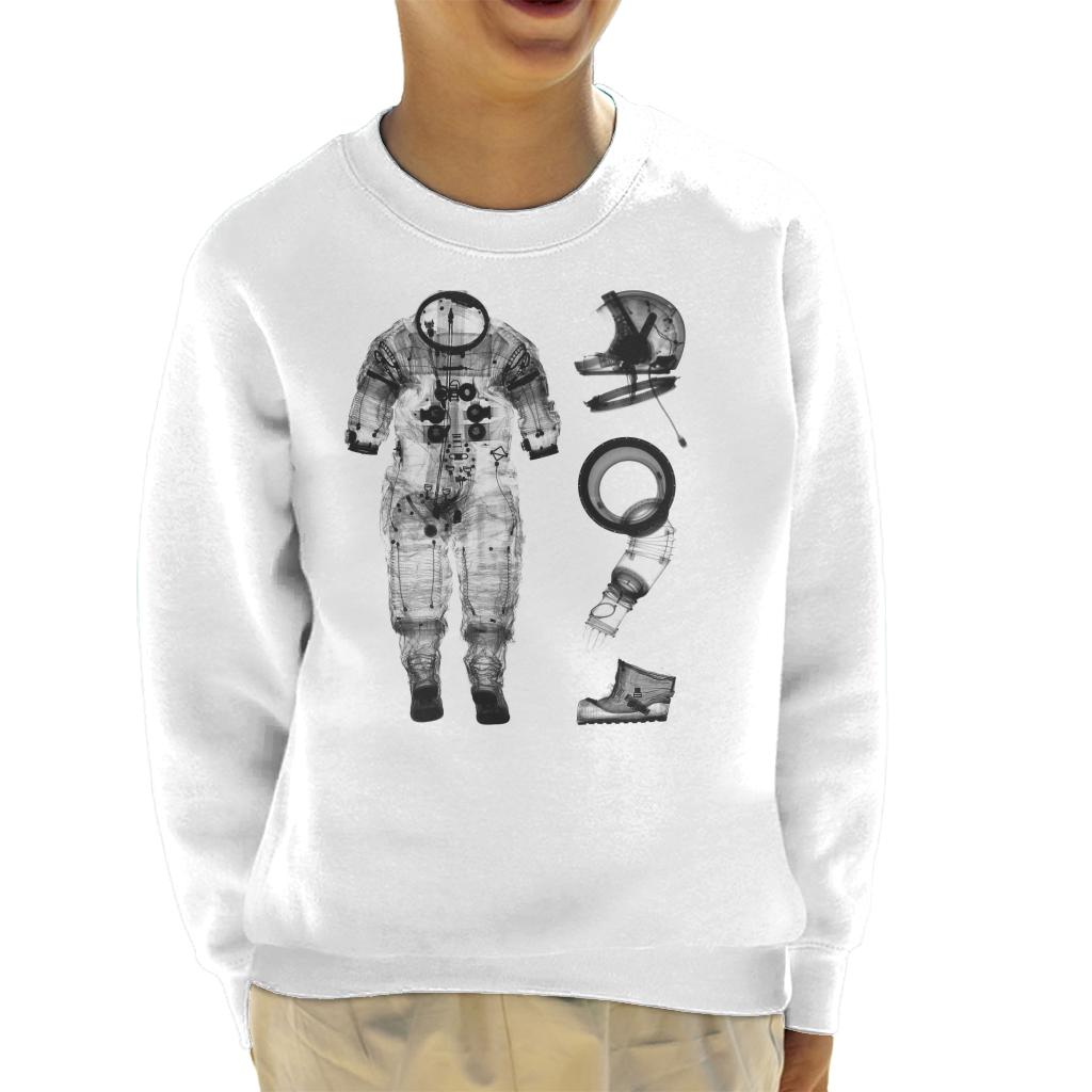 NASA Apollo 14 A7 L Pressure Suit Negative X Ray Kids Sweatshirt-ALL + EVERY