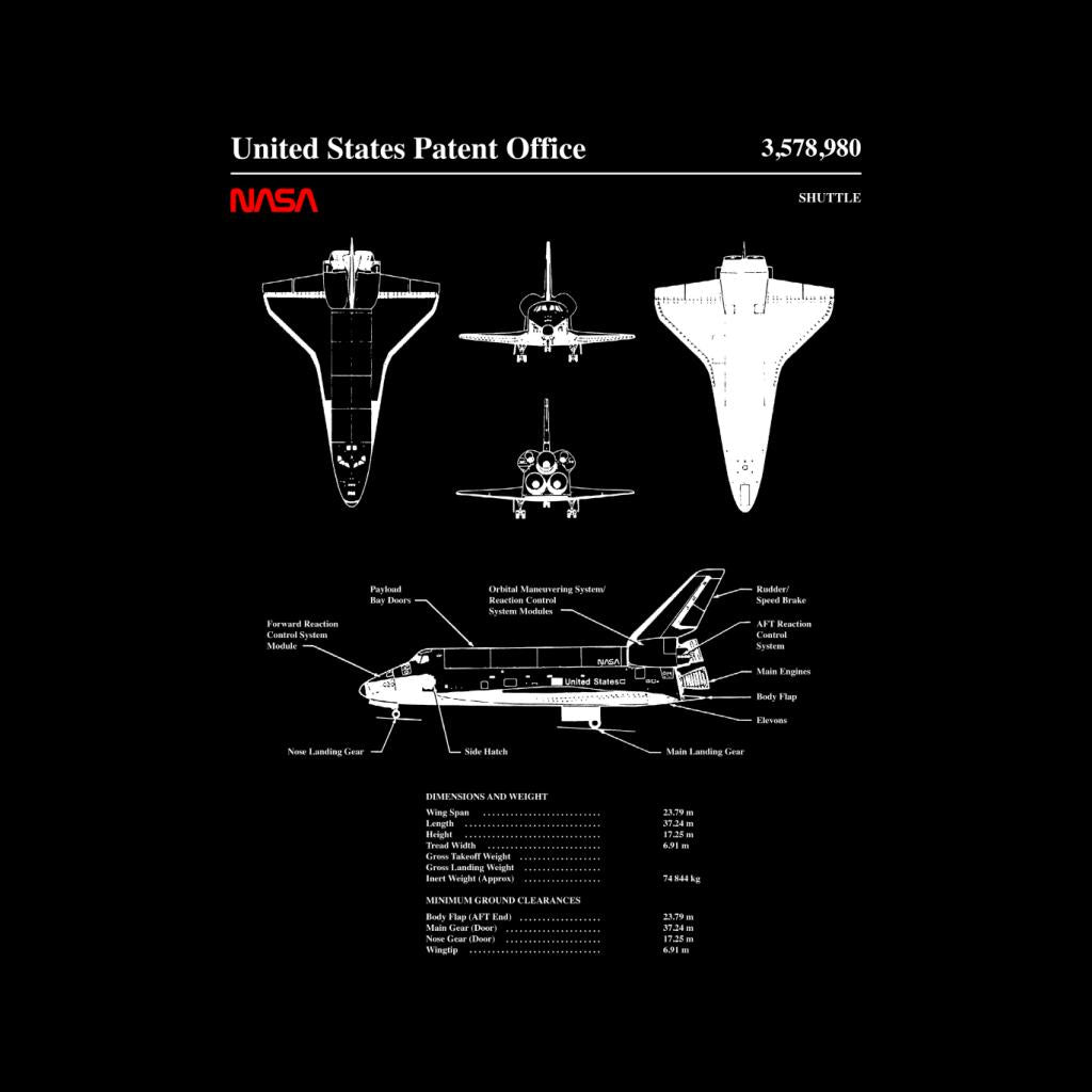 NASA Shuttle Dimensions And Weight Blueprint Men's Sweatshirt-ALL + EVERY