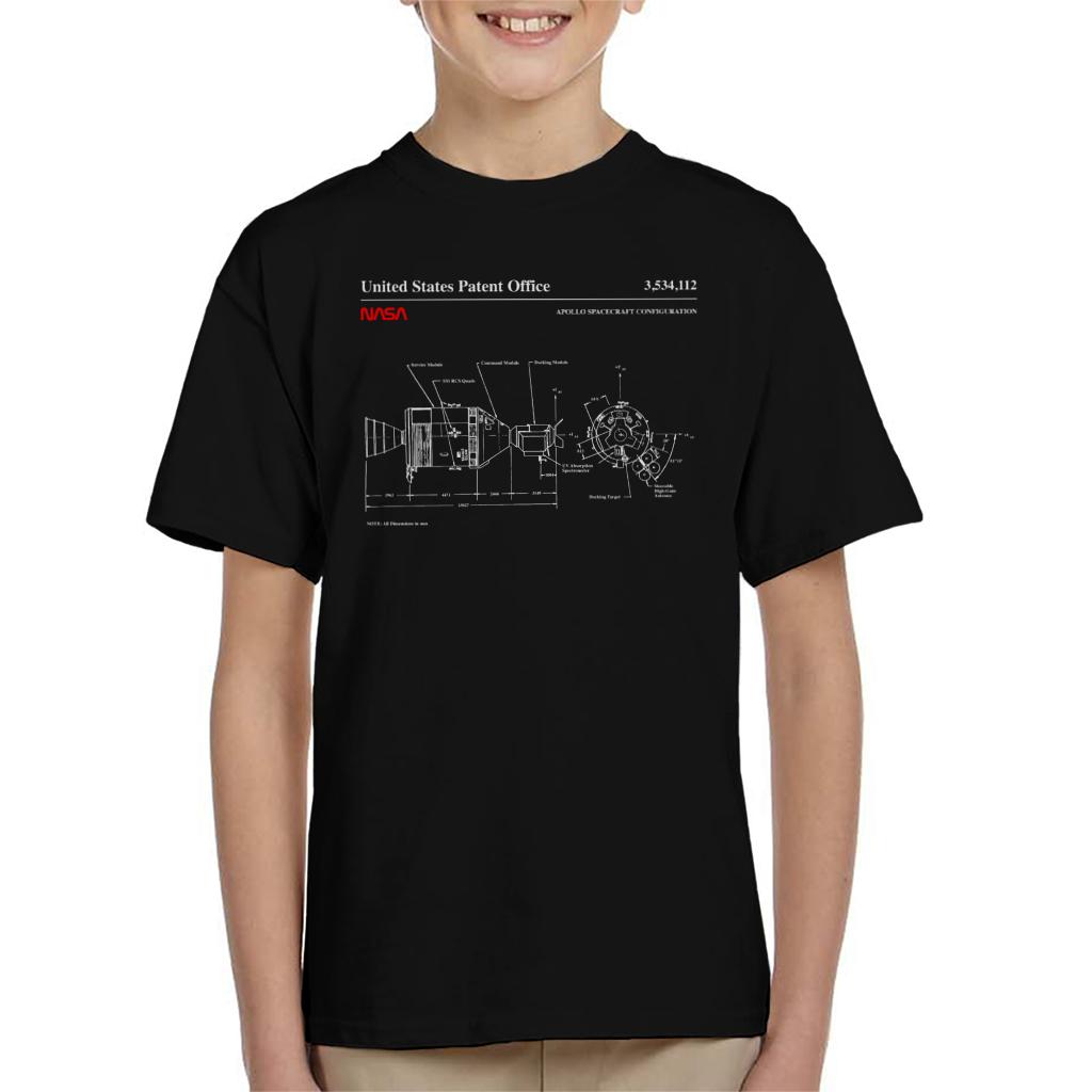 NASA Apollo Spacecraft Blueprint Kids T-Shirt-ALL + EVERY