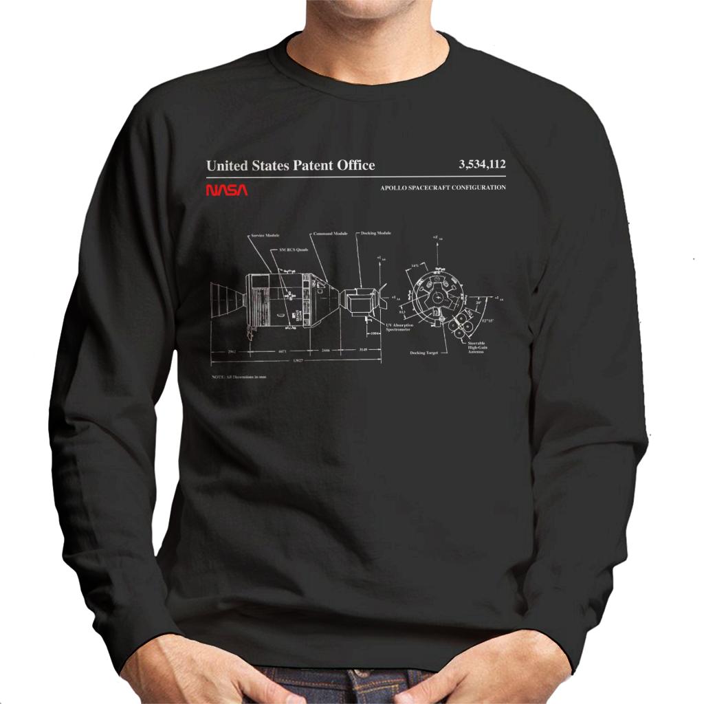 NASA Apollo Spacecraft Blueprint Men's Sweatshirt-ALL + EVERY