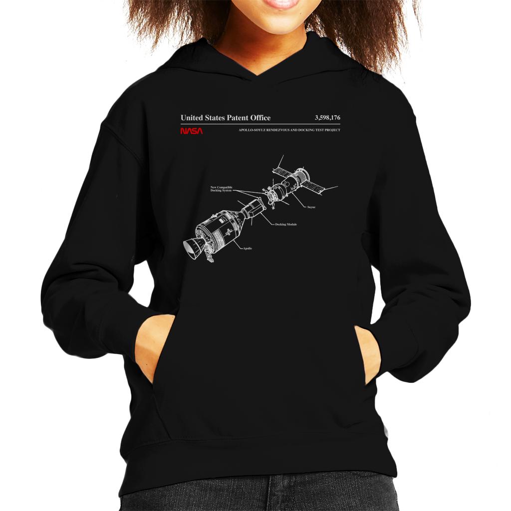 NASA Apollo Soyuz Docking Test Blueprint Kids Hooded Sweatshirt-ALL + EVERY