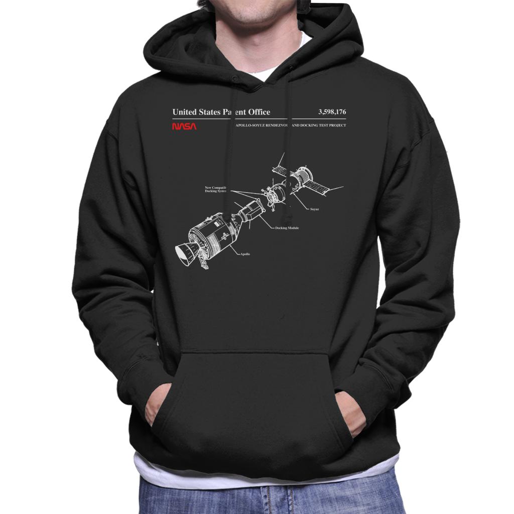 NASA Apollo Soyuz Docking Test Blueprint Men's Hooded Sweatshirt-ALL + EVERY