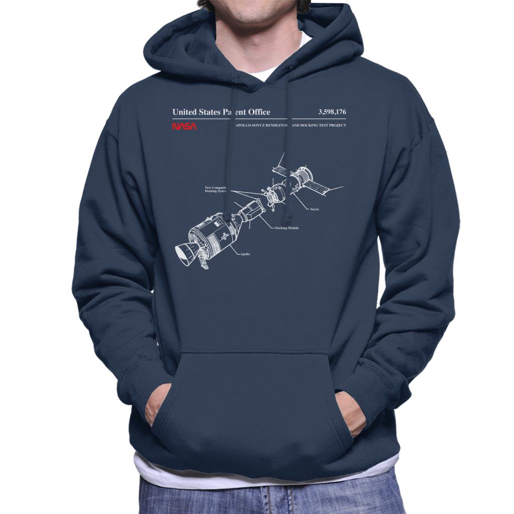 NASA Apollo Soyuz Docking Test Blueprint Men's Hooded Sweatshirt-ALL + EVERY