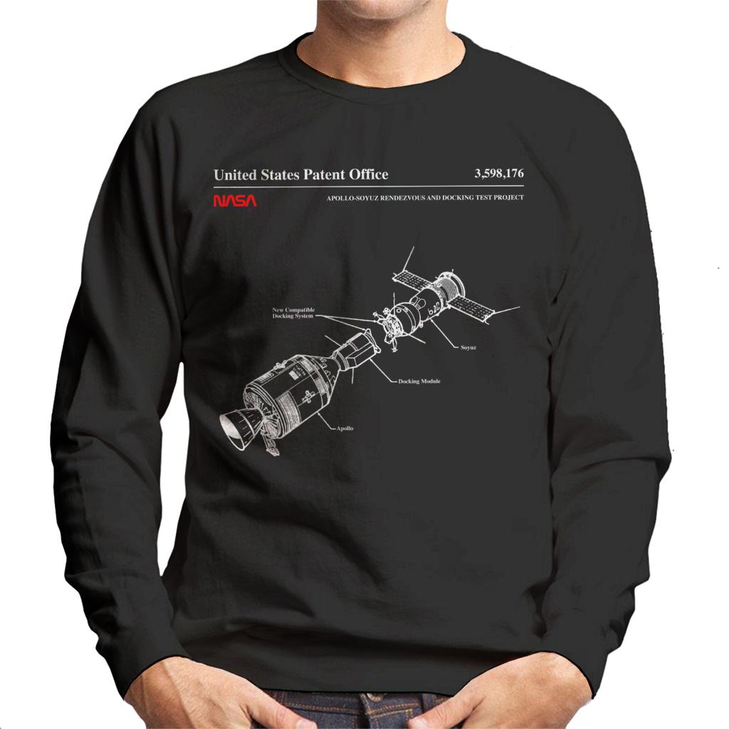 NASA Apollo Soyuz Docking Test Blueprint Men's Sweatshirt-ALL + EVERY