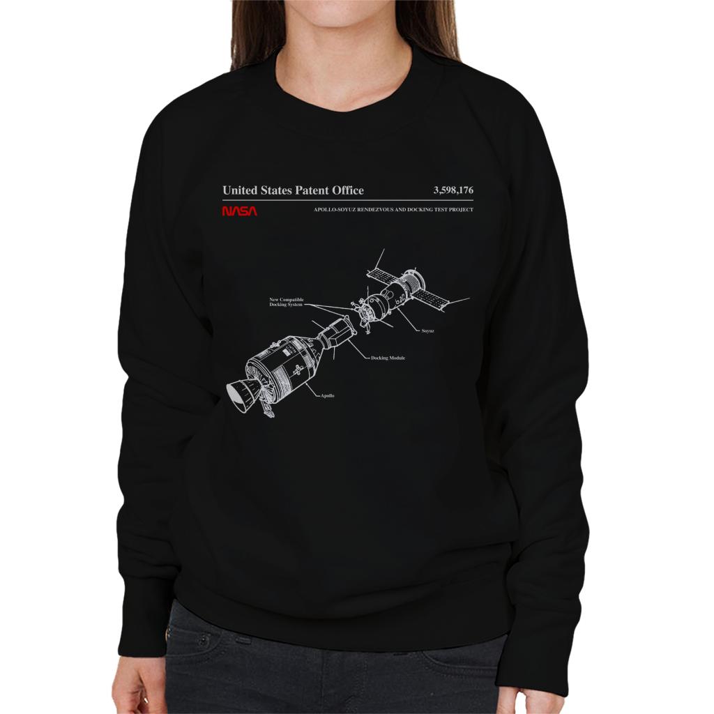 NASA Apollo Soyuz Docking Test Blueprint Women's Sweatshirt-ALL + EVERY