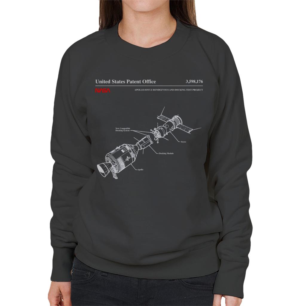 NASA Apollo Soyuz Docking Test Blueprint Women's Sweatshirt-ALL + EVERY