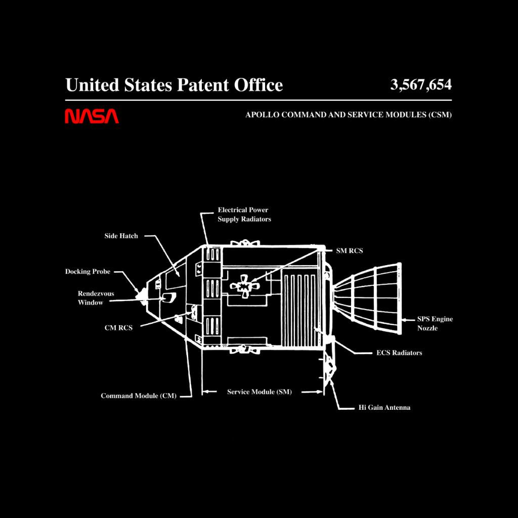 NASA Apollo Command Service Modules Blueprint Men's T-Shirt-ALL + EVERY