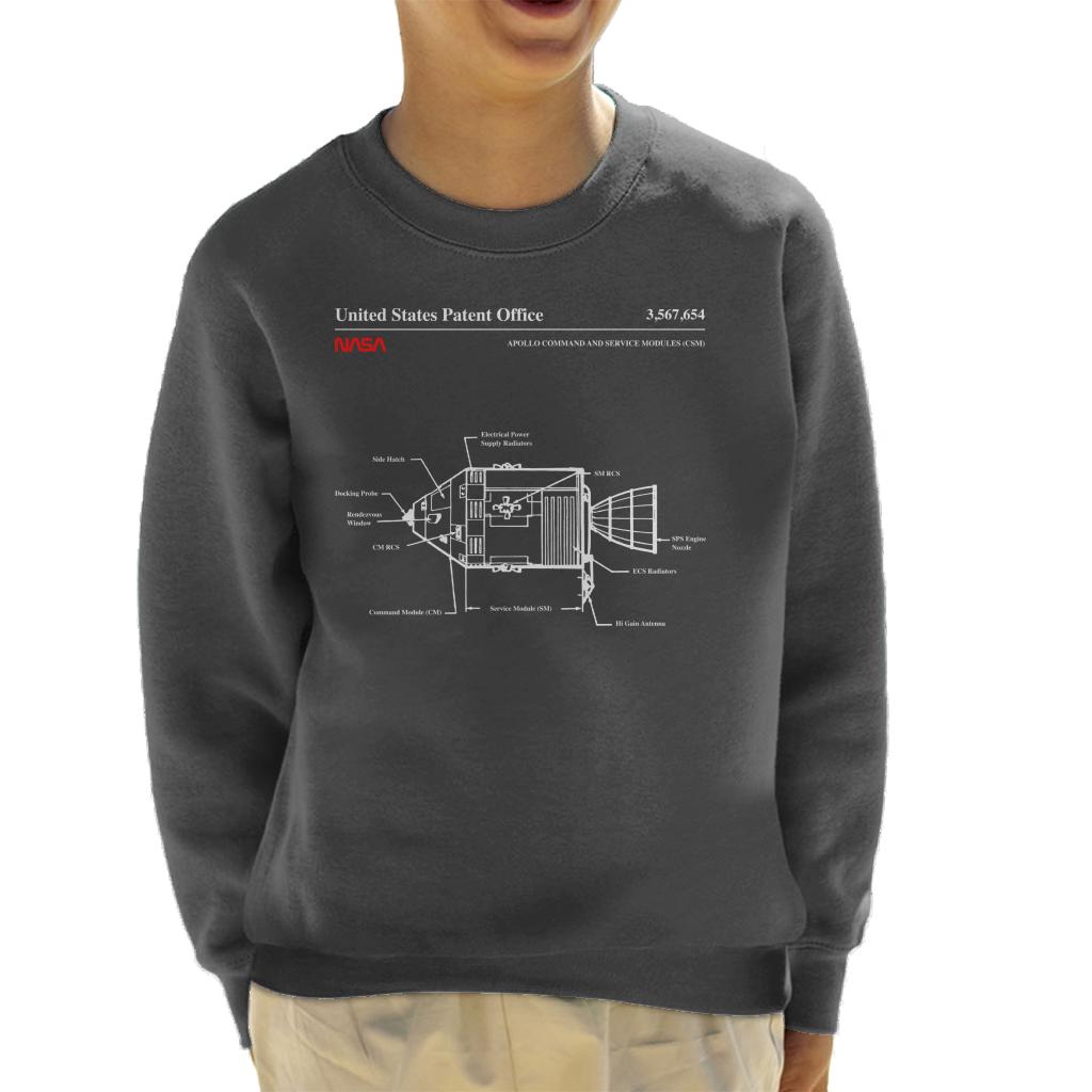 NASA Apollo Command Service Modules Blueprint Kids Sweatshirt-ALL + EVERY