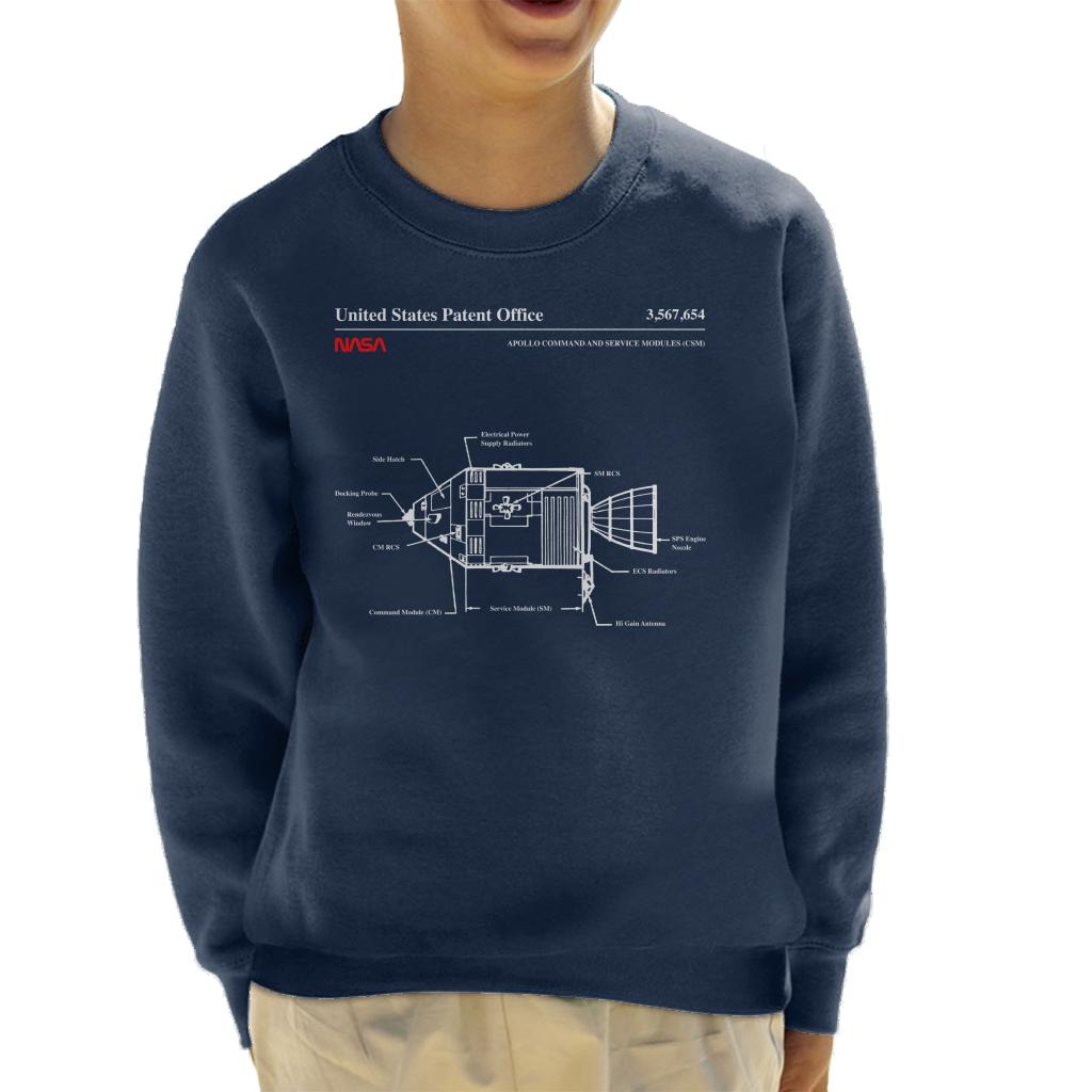 NASA Apollo Command Service Modules Blueprint Kids Sweatshirt-ALL + EVERY