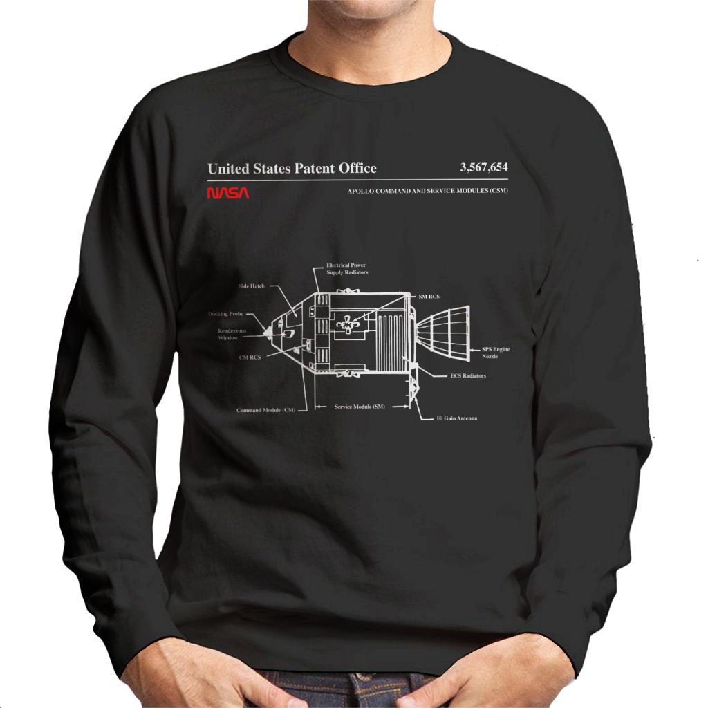 NASA Apollo Command Service Modules Blueprint Men's Sweatshirt-ALL + EVERY