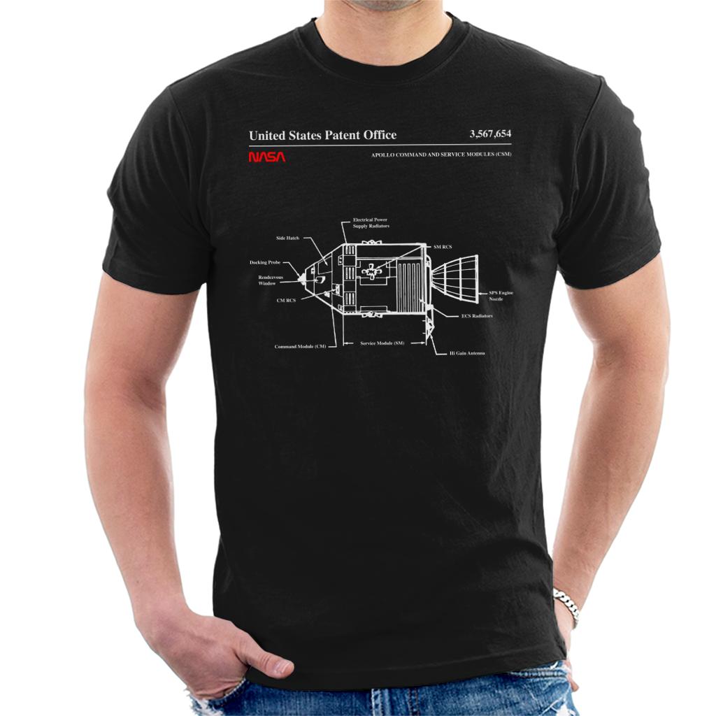 NASA Apollo Command Service Modules Blueprint Men's T-Shirt-ALL + EVERY