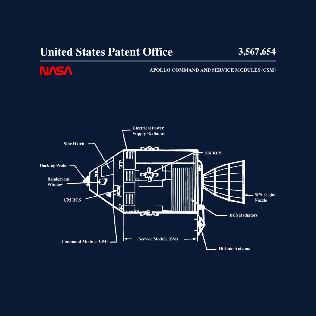 NASA Apollo Command Service Modules Blueprint Men's T-Shirt-ALL + EVERY