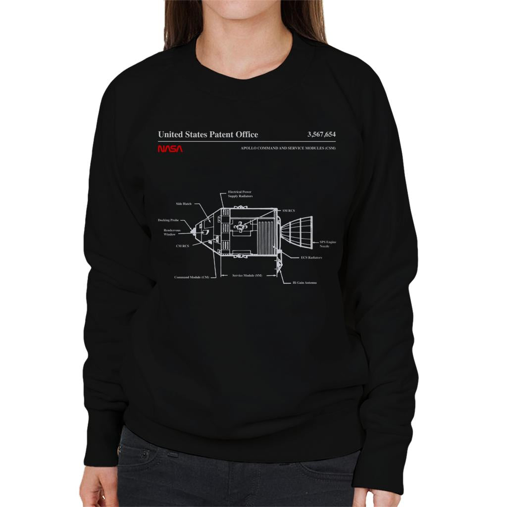 NASA Apollo Command Service Modules Blueprint Women's Sweatshirt-ALL + EVERY