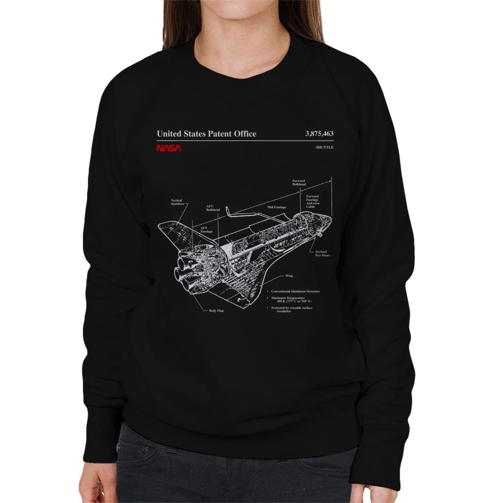 NASA Shuttle Structure Blueprint Women's Sweatshirt-ALL + EVERY