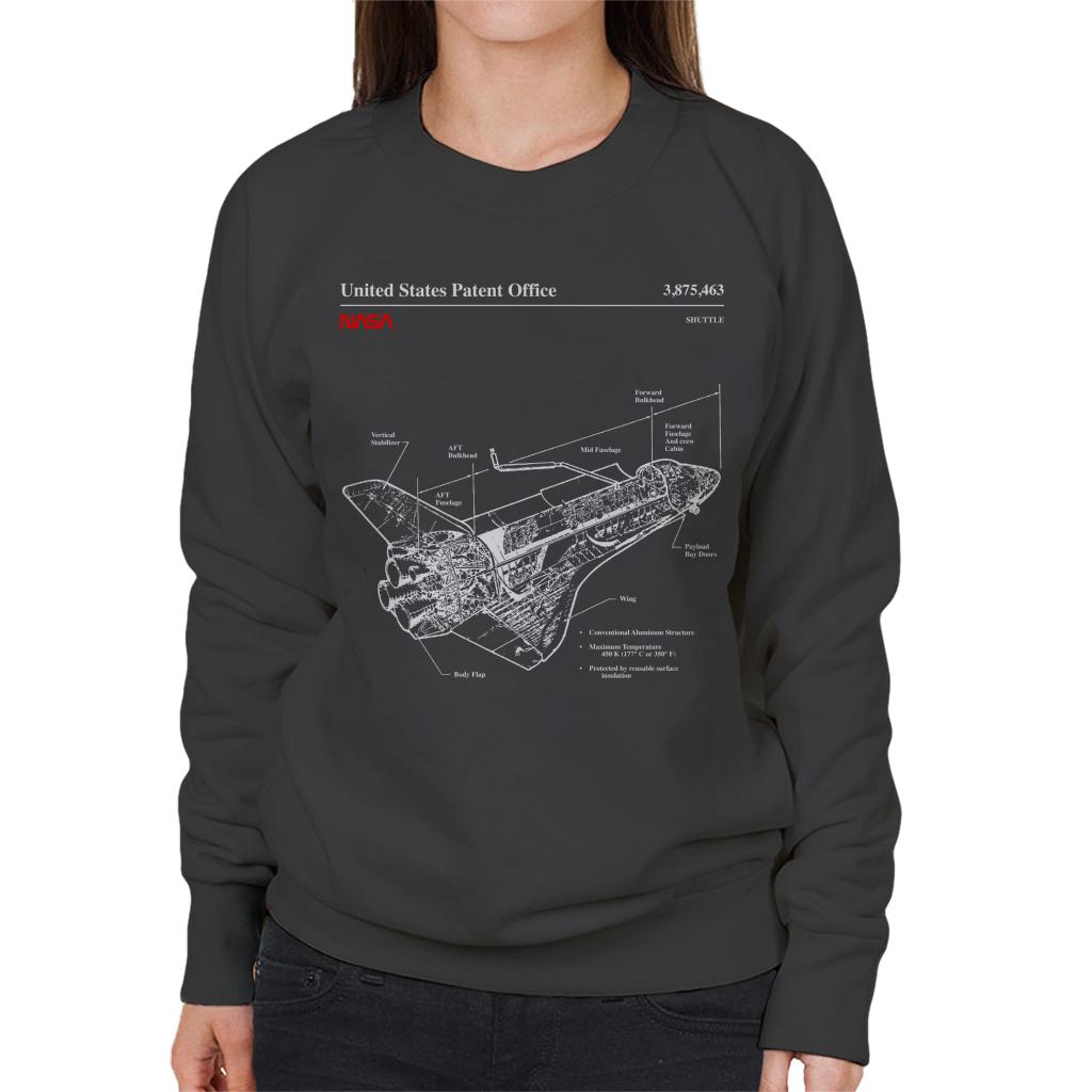 NASA Shuttle Structure Blueprint Women's Sweatshirt-ALL + EVERY