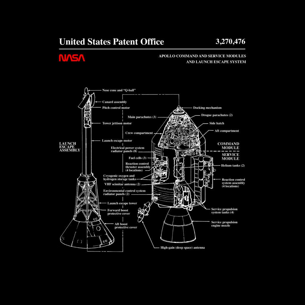 NASA Apollo CSM Escape System Blueprint Kids T-Shirt-ALL + EVERY