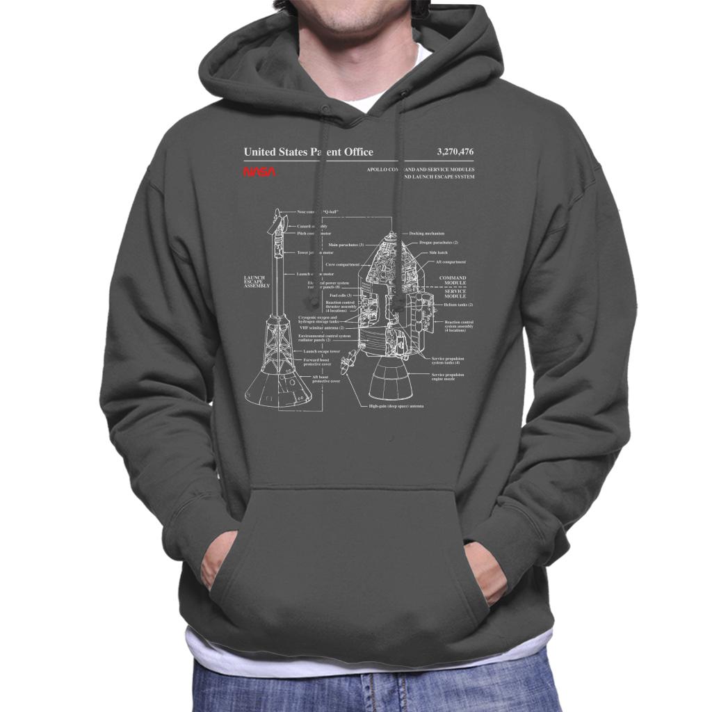 NASA Apollo CSM Escape System Blueprint Men's Hooded Sweatshirt-ALL + EVERY