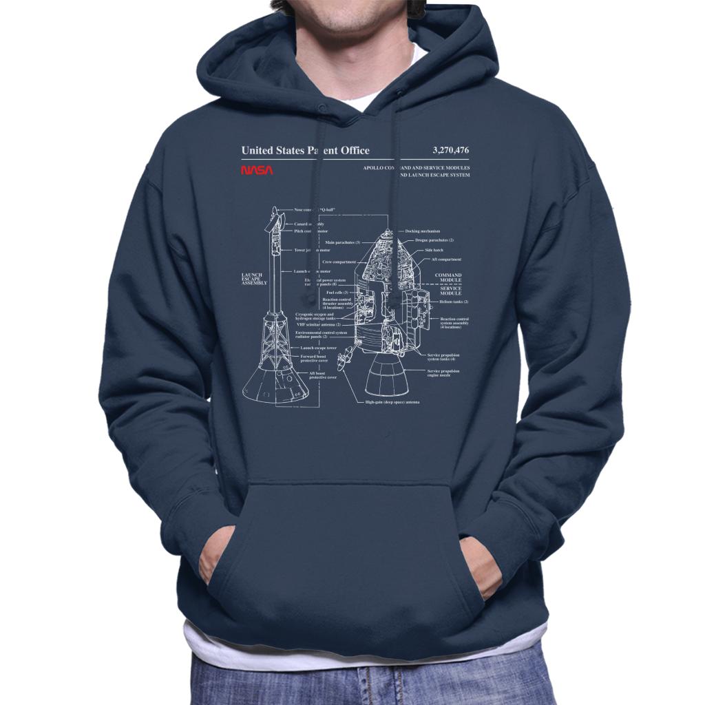 NASA Apollo CSM Escape System Blueprint Men's Hooded Sweatshirt-ALL + EVERY