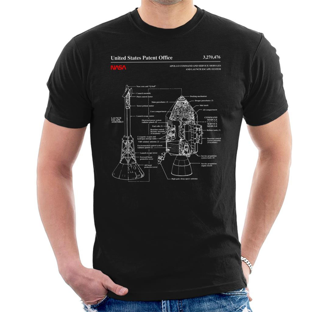 NASA Apollo CSM Escape System Blueprint Men's T-Shirt-ALL + EVERY