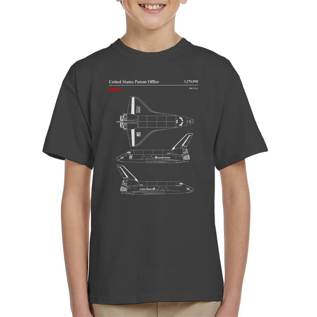 NASA Endeavour Shuttle Top And Side View Blueprint Kids T-Shirt-ALL + EVERY