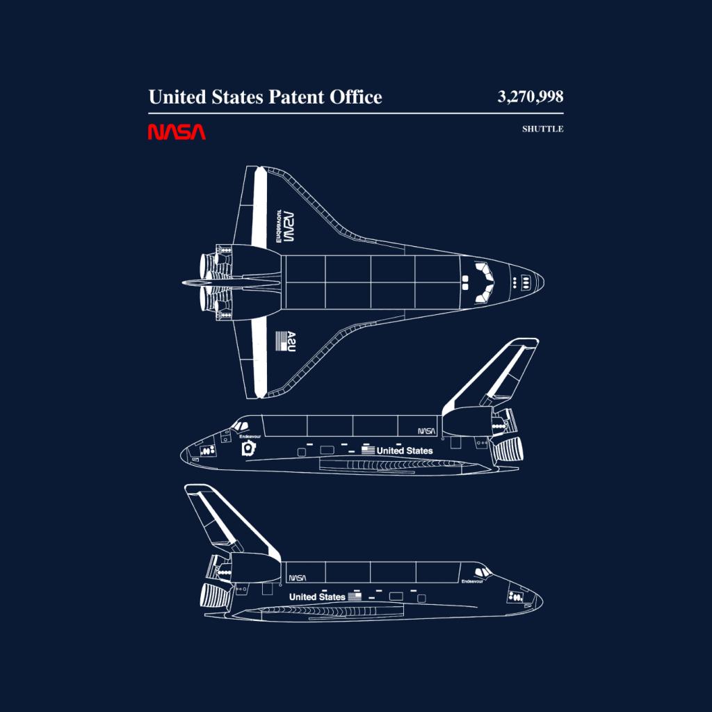 NASA Endeavour Shuttle Top And Side View Blueprint Kids T-Shirt-ALL + EVERY