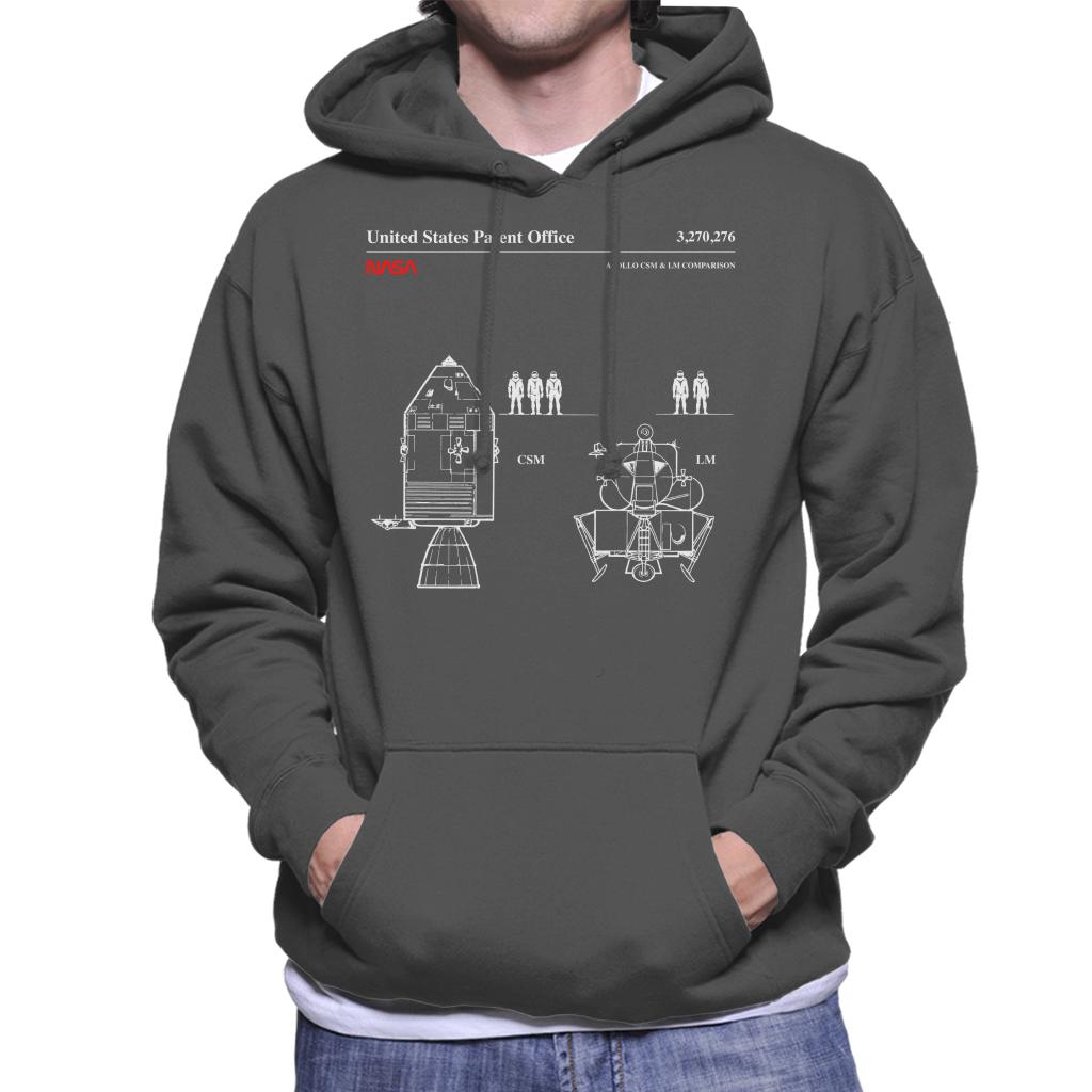 NASA Apollo CSM And LM Blueprint Men's Hooded Sweatshirt-ALL + EVERY