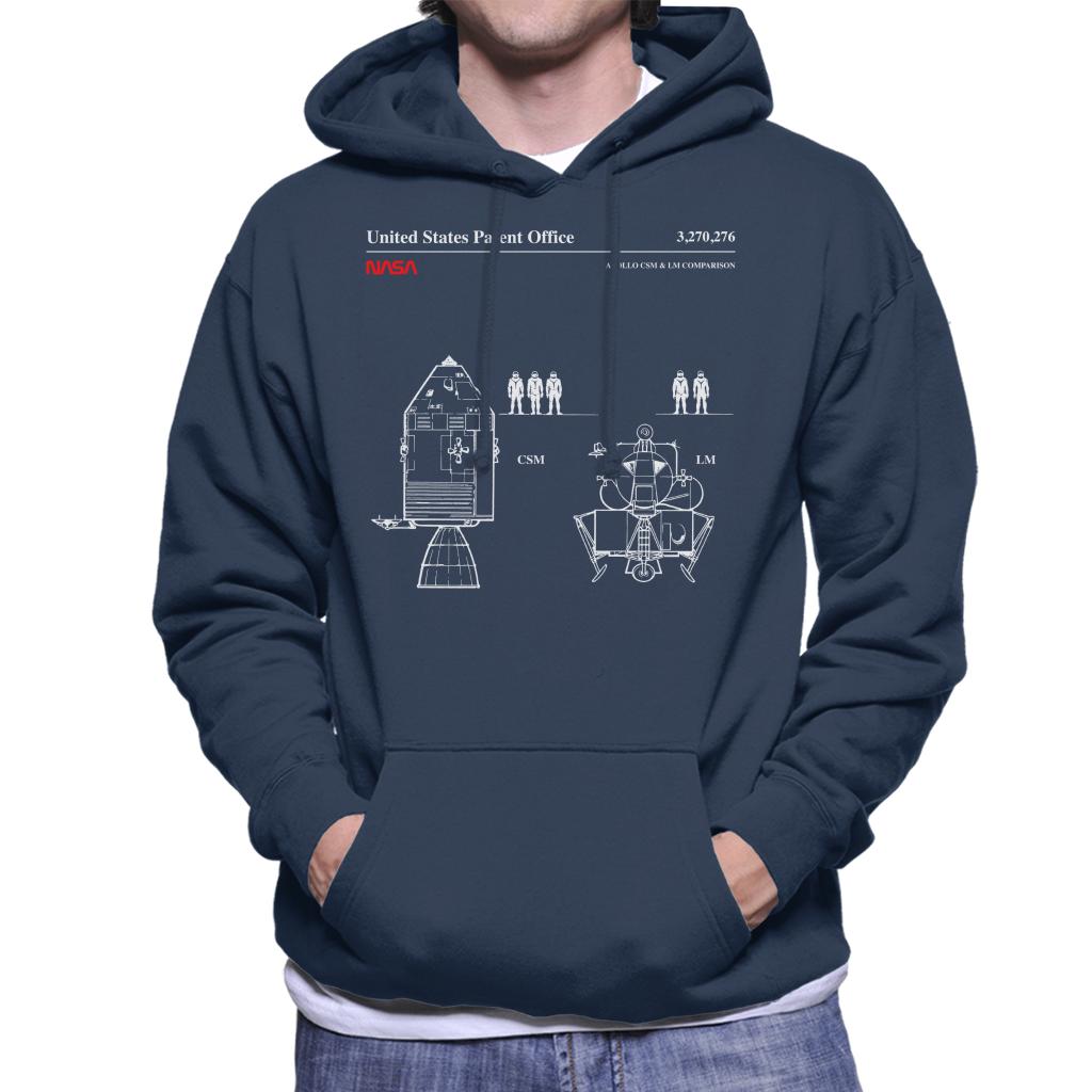 NASA Apollo CSM And LM Blueprint Men's Hooded Sweatshirt-ALL + EVERY