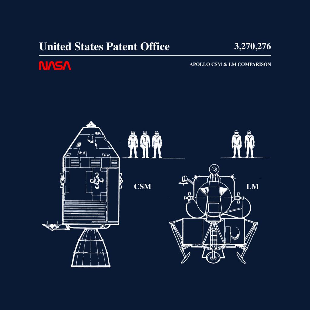 NASA Apollo CSM And LM Blueprint Men's Hooded Sweatshirt-ALL + EVERY