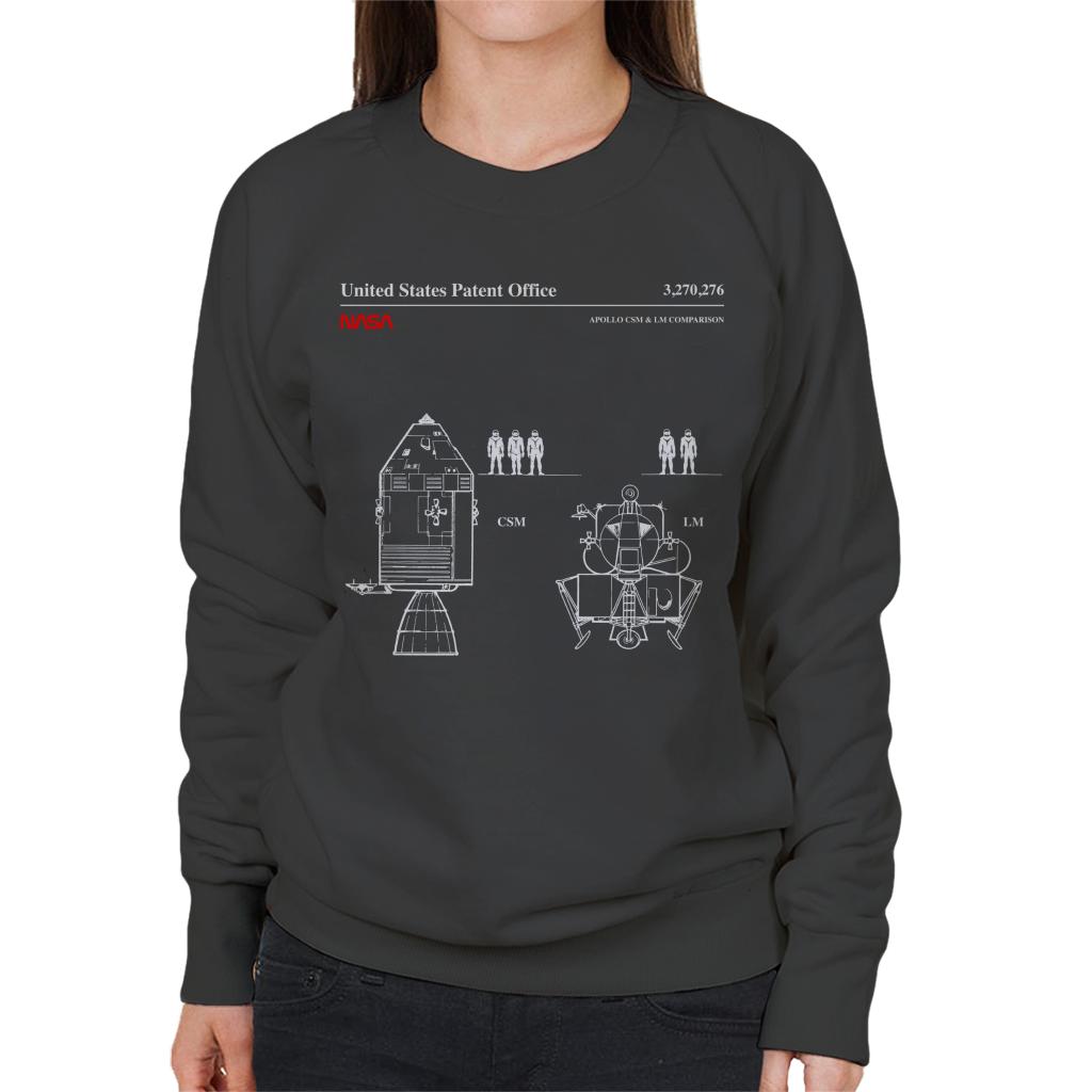 NASA Apollo CSM And LM Blueprint Women's Sweatshirt-ALL + EVERY