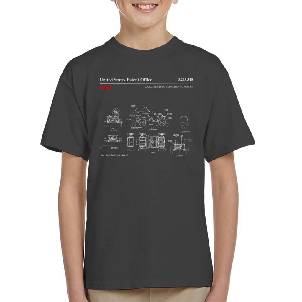 NASA Apollo Lunar Rover Blueprint Kids T-Shirt-ALL + EVERY