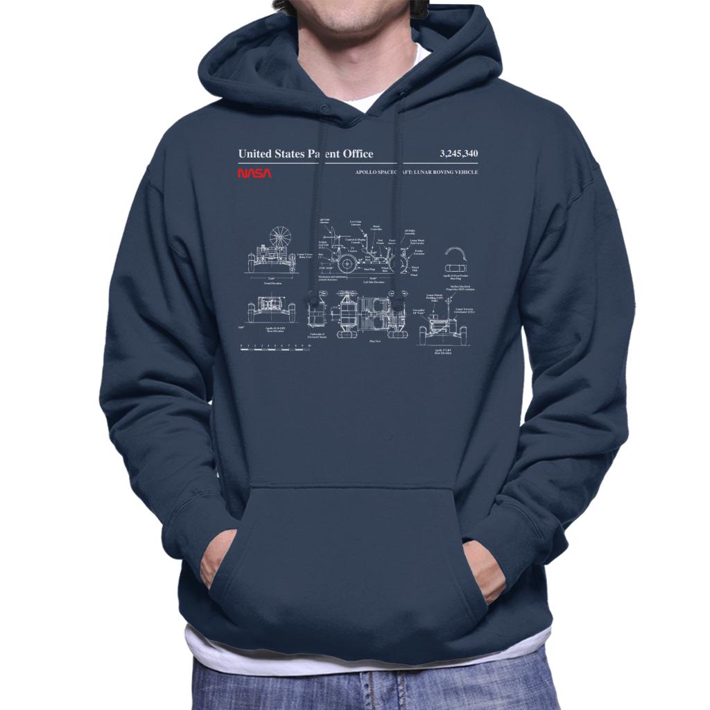 NASA Apollo Lunar Rover Blueprint Men's Hooded Sweatshirt-ALL + EVERY