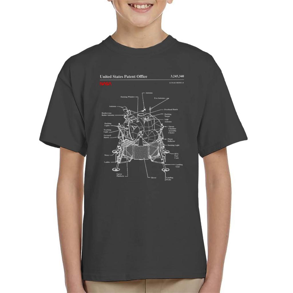 NASA Lunar Module Blueprint Kids T-Shirt-ALL + EVERY