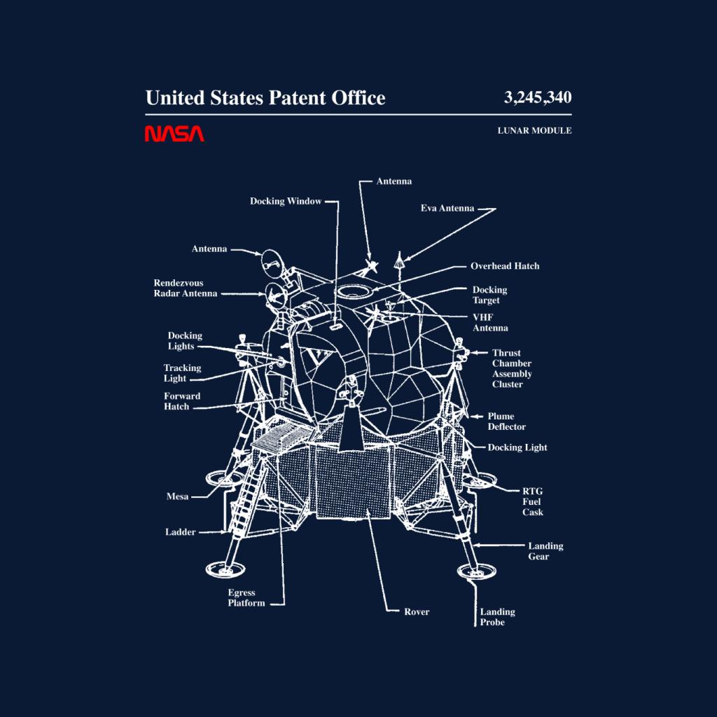 NASA Lunar Module Blueprint Men's Sweatshirt-ALL + EVERY