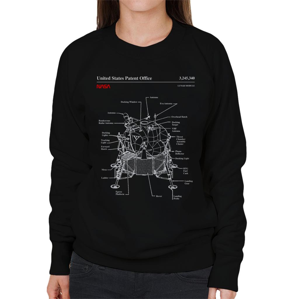 NASA Lunar Module Blueprint Women's Sweatshirt-ALL + EVERY