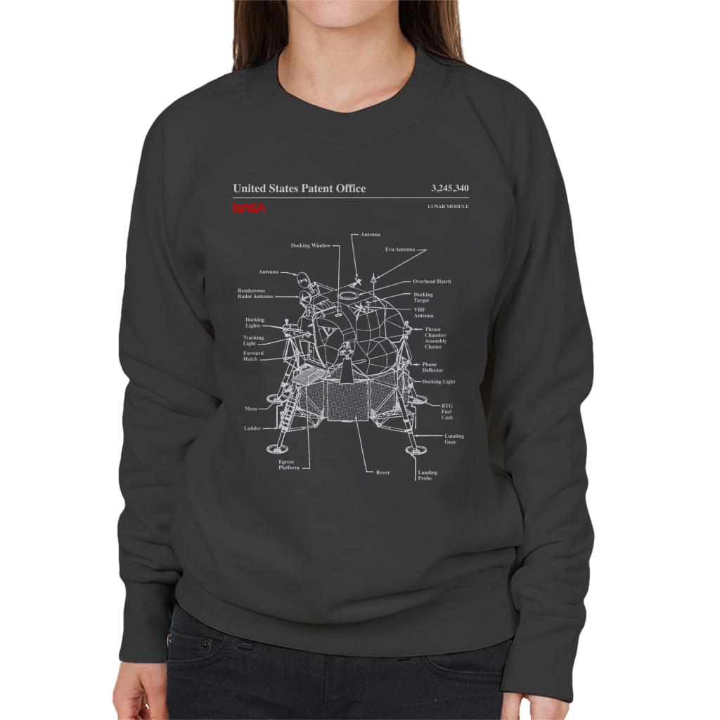 NASA Lunar Module Blueprint Women's Sweatshirt-ALL + EVERY